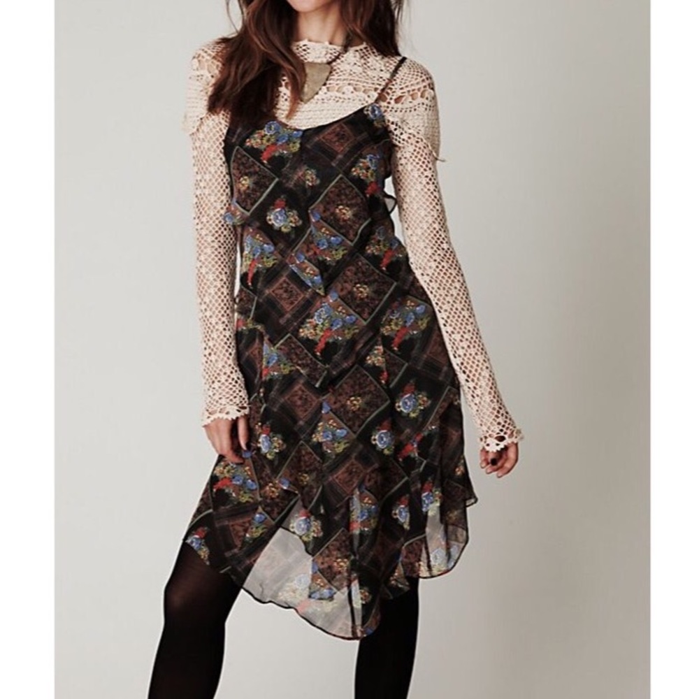 Free People Daisy Chain Plaid Tiered Dress